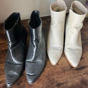 Matisse Black and Cream Ankle Boots